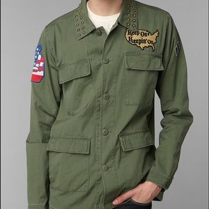 Kill City Khaki Skull Military Trench Jacket Army Coat Unisex Urban Outfitters